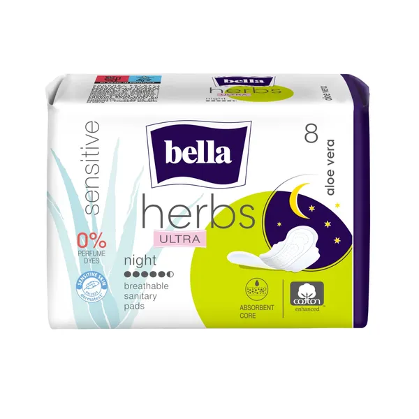 Higieniskās paketes Bella Herbs Ultra Night 8gab.
