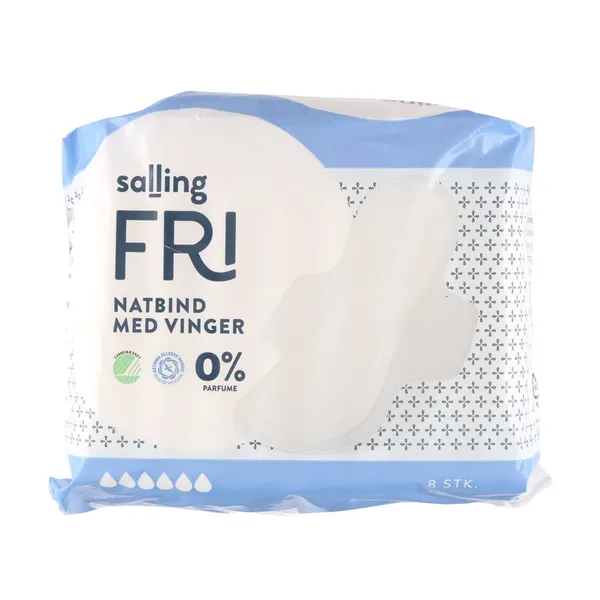 Higiēniskās paketes Salling Fri night, ar spārniņiem, bez smaržvielām 8 gab