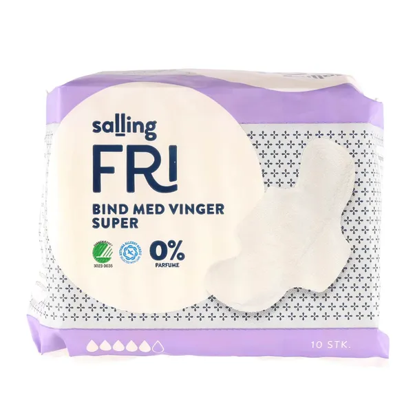 Higiēniskās paketes Salling Fri Super, ar spārniņiem, bez smaržvielām 10gab