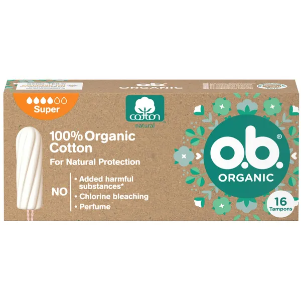 Higiēniskie tamponi Ob Organic Super 16 gab
