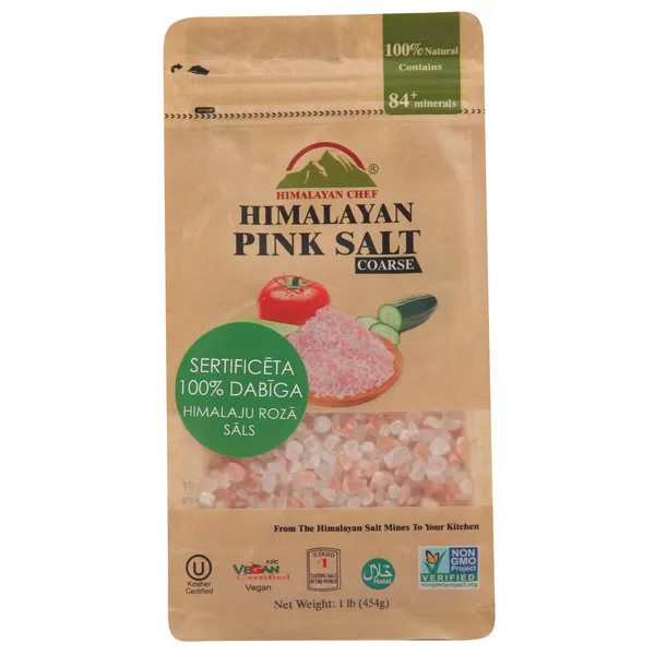 Rupjā himalaju rozā sāls HIMALAYAN CHEF, 454g