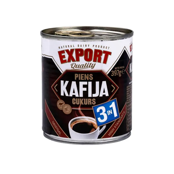 Iebiezināts piens Export ar cukuru un kafiju 385g