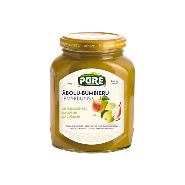 Ievārījums Pūre ābolu-bumbieru ar samazinātu kaloriju daudzumu 390g
