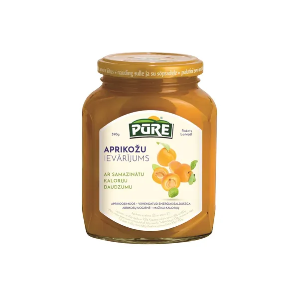 Ievārījums PŪRE aprikožu mazkaloriju 390g