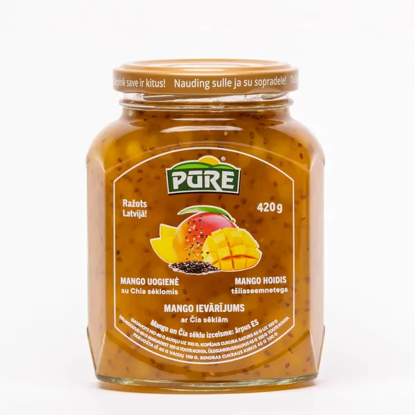 Mango ievārījums ar čia sēklām PŪRE, 420g