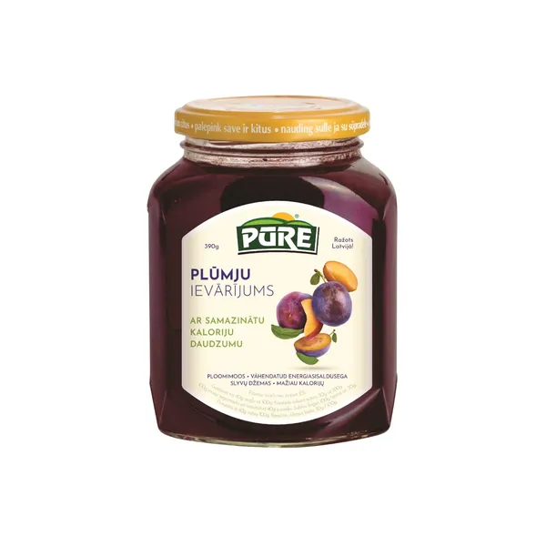 Ievārījums Pūre plūmju ar samazinātu kaloriju daudzumu 390g