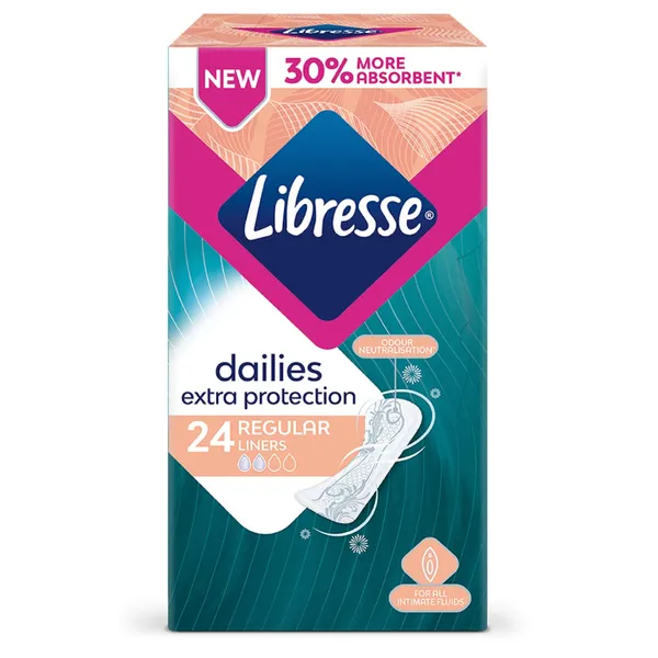 Ikdienas ieliktnīši Libresse Extra Protection Regular, 24 gab
