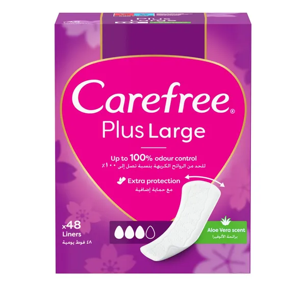 Ikdienas ieliktņi Carefree Plus Large Aloe 48gab