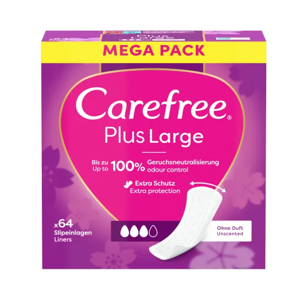 Ikdienas ieliktnīši Carefree Plus Large Light Scent 64 gab