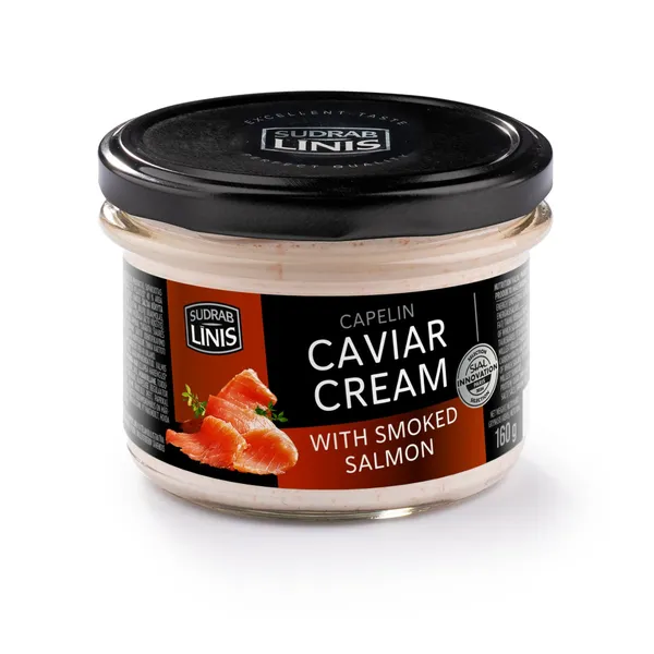 Ikru krēms Sudrablinis ar kūpinātu lasi 160g