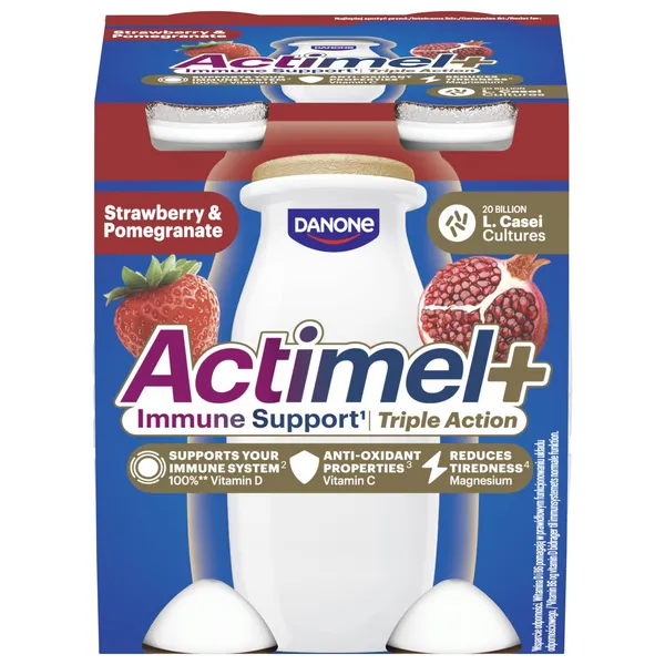 Jogurta dzēriens Actimel+ zemeņu un granātābolu garšas 4x100g