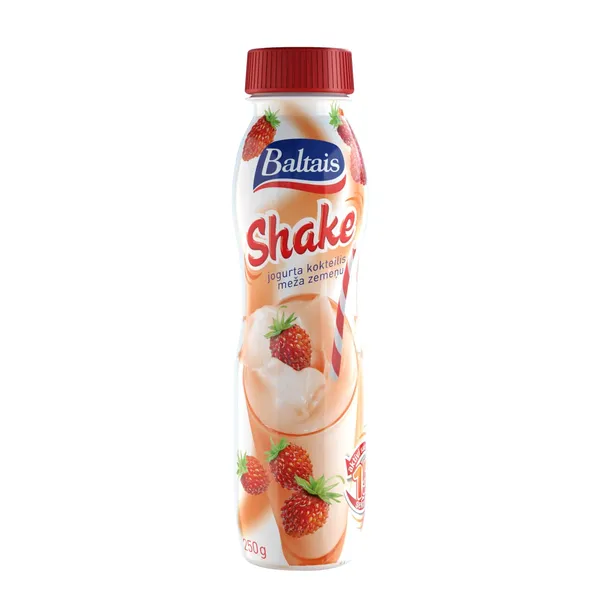 Jogurta kokteilis Baltais Shake meža zemeņu 250g