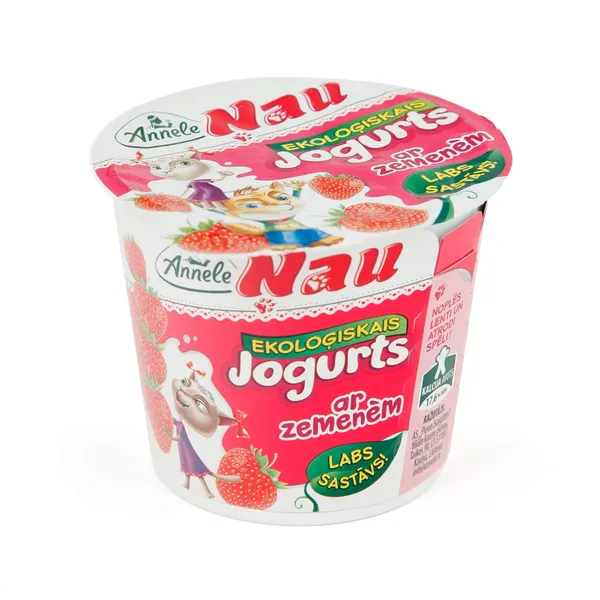 Ekoloģisks jogurts ANNELE Ņau ar zemenēm 125g