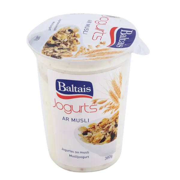 Baltais jogurts ar musli, 380g