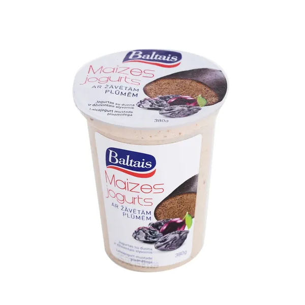 Baltais Maizes jogurts ar žāvētām plūmēm, 380g