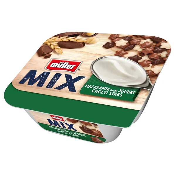Jogurts MULLER Mix makadamijas ar šokolādes zvaigznītem 130g