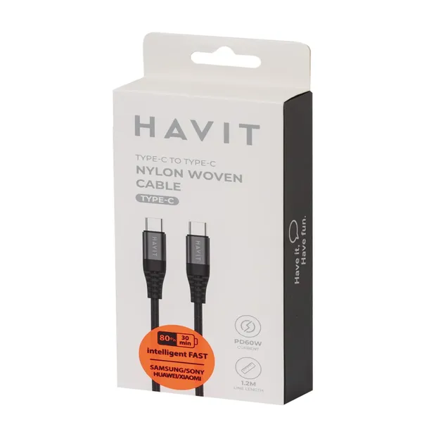Kabelis Havit C-C pīts 60w 1m Dot 6135