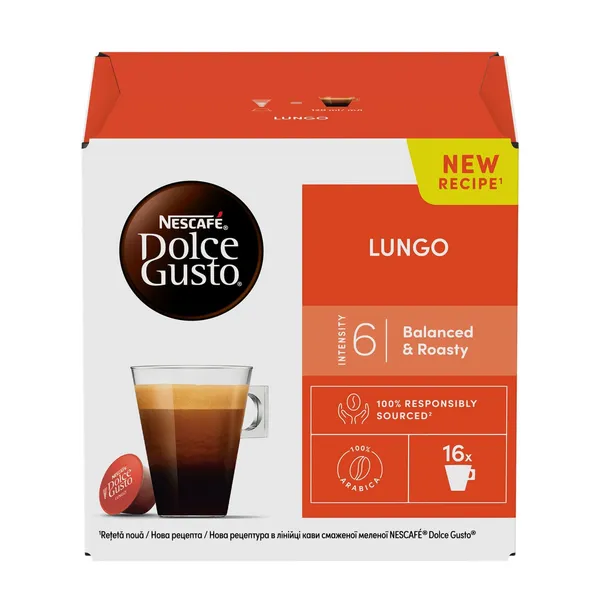 Kafijas kapsulas Nescafe Dolce Gusto Lungo 16x5,6g