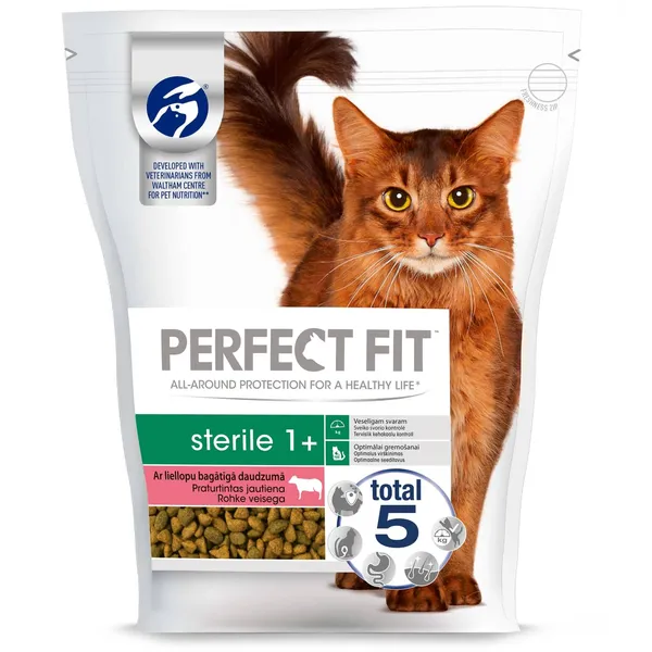 Kaķu barība Perfect Fit Dry Sterile Beef 750g