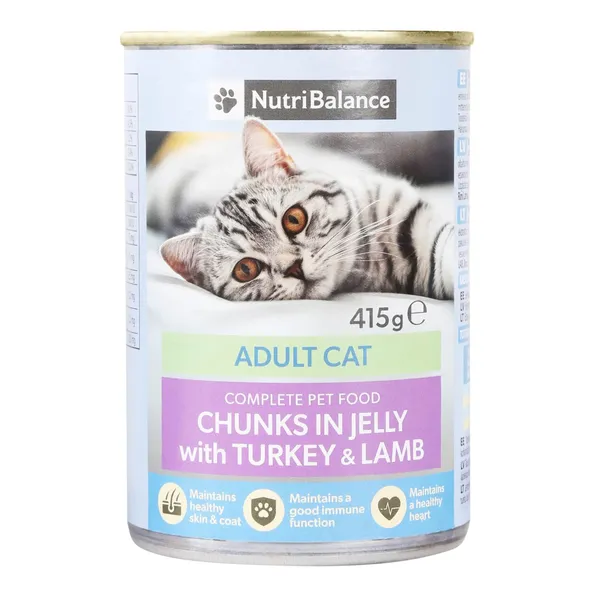 Kaķu konservi Nutribalance ar tītaru,vistu un liellopu 415g
