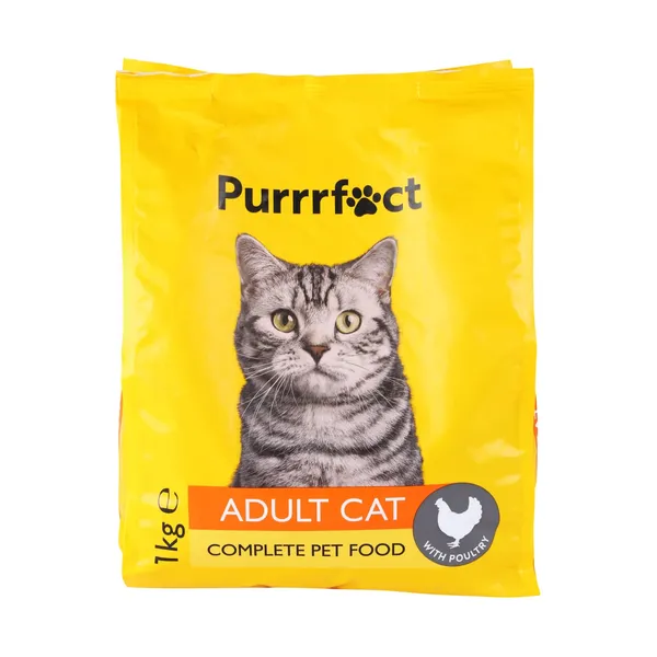 Kompleksa sausā barība pieaugušiem kaķiem. Vista un dārzeņi. Purrrfect 1kg