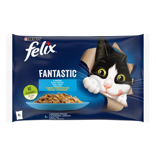 Kaķu konservi Felix Fantastic zivju izlase 4x85g