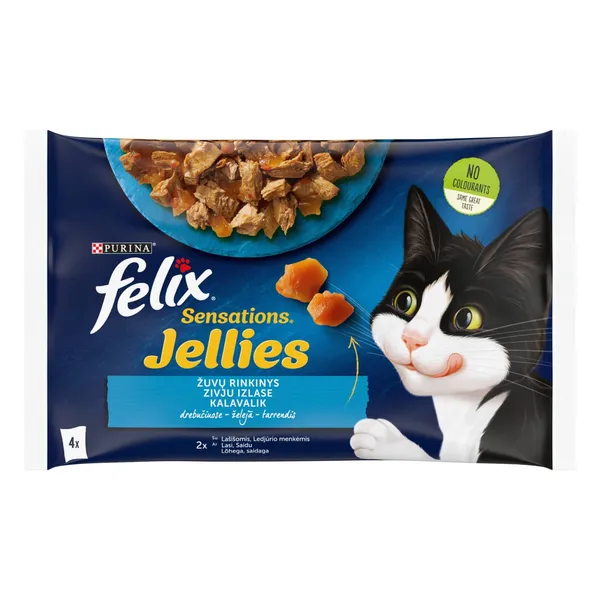 Kaķu konservi Felix Sensations zivju izlase 4x85g