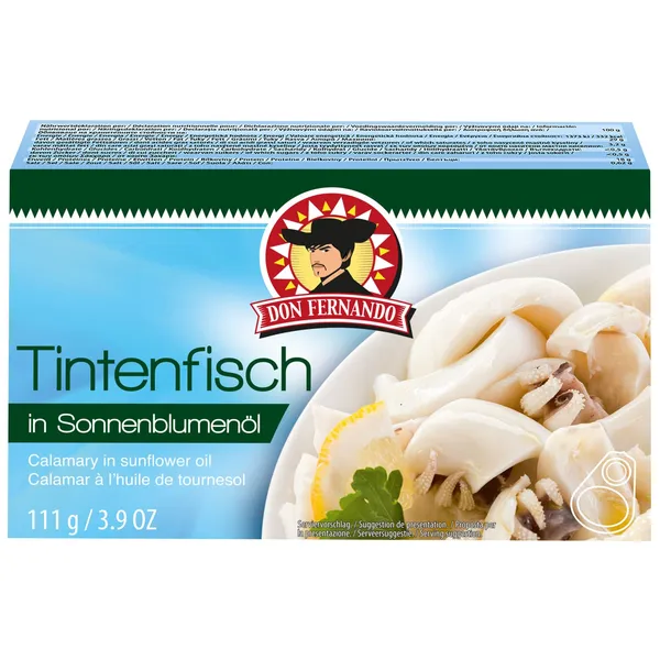 Kalmāri Don Fernando saulespuķu eļļā 111g/72g