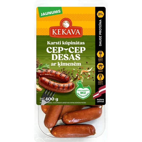 Karsti kūpinātas desas Ķekava ar ķimenēm 400g