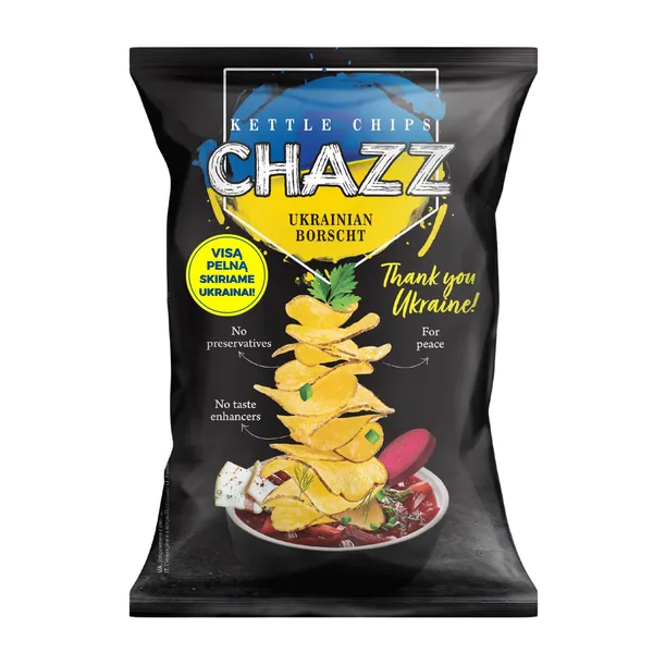 Kart. čipsi Chazz ar Ukraiņu Boršča garšu 90g