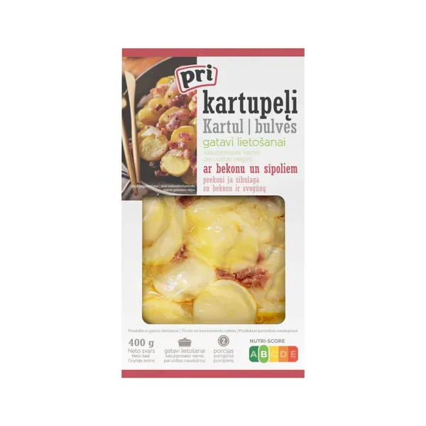 Kartupeļi PRI vārīti ar bekonu un sīpoliem 400g