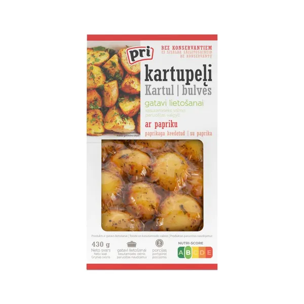 Kartupeļi vārīti ar papriku PRI 430g