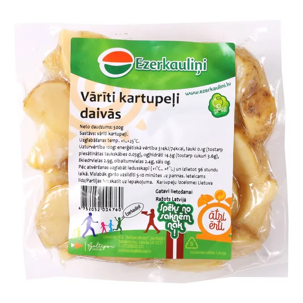 Kartupeļi vārīti Ezerkauliņi daivās 500g