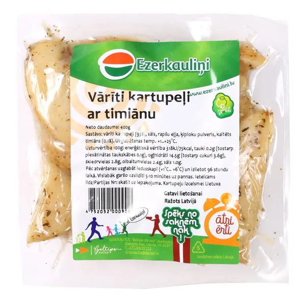 Kartupeļi vārīti Ezerkauliņi daivās ar garšvielām 400g