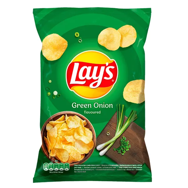 Kartupeļu čipsi Lay's ar zaļo lociņu garšu 180g