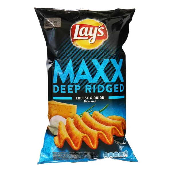Kartupeļu čipsi Lays Maxx ar siera un sīpolu garšu 120g