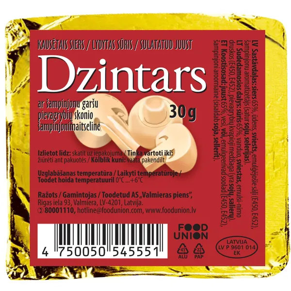 Kaus.siers DZINTARS ar šampinjoniem 30g