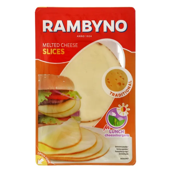 Kausētais siers Rambyno, šķēles 45% 150g
