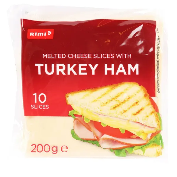 Kausēts siers Rimi ar tītara šķiņķi 200g