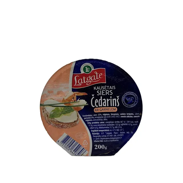 Kausētais siers Latgale Čedariņš ar garnelēm 200g