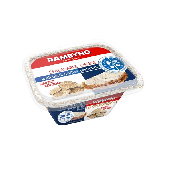 Kausētais siers Rambyno ar melnajām trifelēm 50% 160g