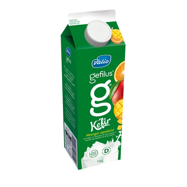 Kefīrs Valio Gefilus ar mango un apelsīniem 1kg