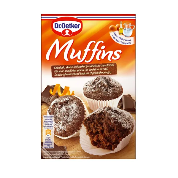 Kēksi Dr. Oetker ar šokolādes garšu un apelsīna miziņu 335g