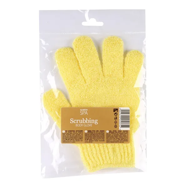 Ķermeņa pīlinga cimds Almeda Spa dzeltens 1gab