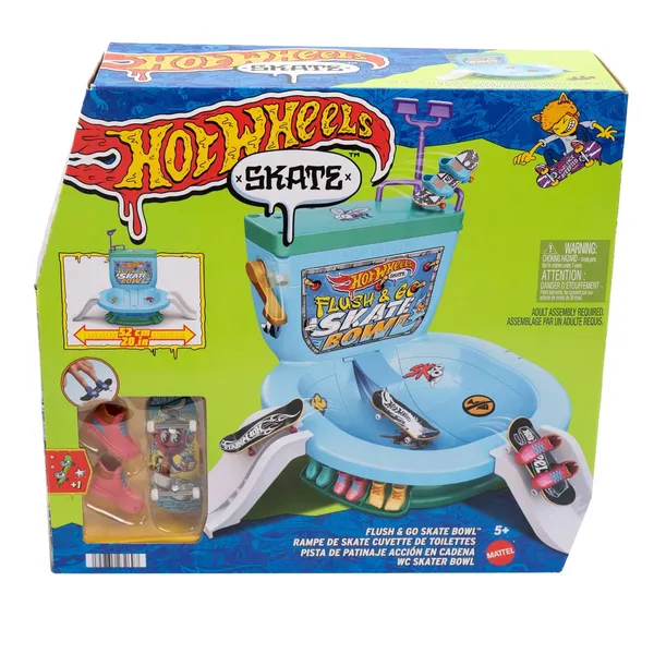 Komplekts Hot Wheels tualetes pods un skeitošana