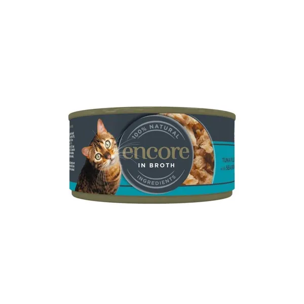 Konservi kaķiem Encore ar tunča fileju un jūras karūsu 70g