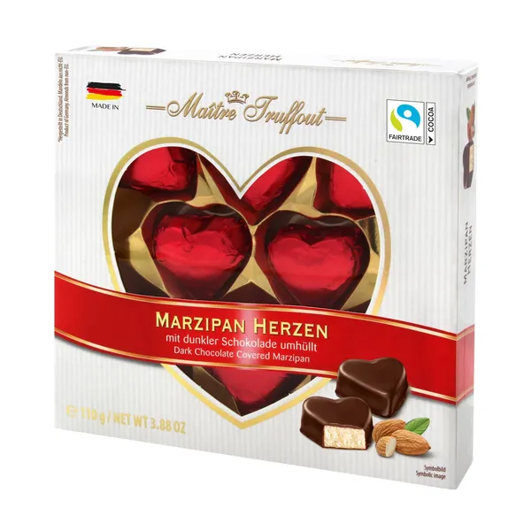 Konfektes Maitre Truffout Marzipan hearts 110g