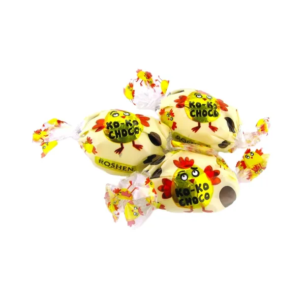 Konfektes Roshen ar vaniļas un olu liķiera pildījumu Ko-ko choco white kg