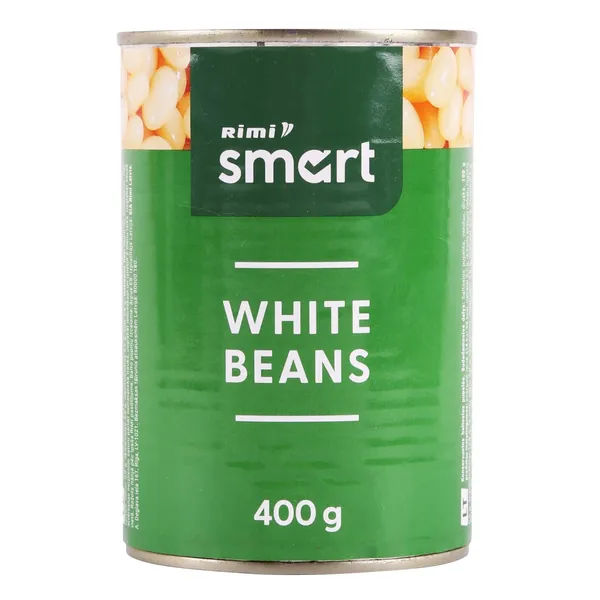 Konservētas baltās pupiņas Rimi Smart 400/240g