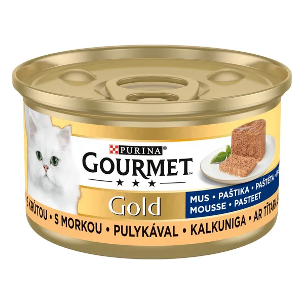 Kompleksa barība mājas pieaugušiem kaķiem Gourmet gold tītara,pastēte,85g